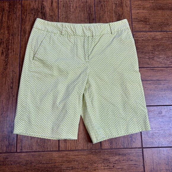 Talbots Lime Green Sailboat Print Chino Shorts Size 4 - Picture 5 of 8